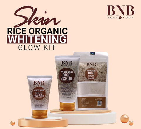 Pack Of 3 BNB Rice Extract Bright & Glow Kit Golden Cap