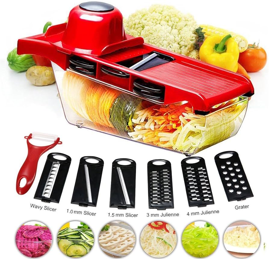 10 In 1 Mandoline Slicer Vegetable Cutter With Stainless Steel Blade Manual Potato Peeler Carrot Cheese Grater Dicer Kitchen Tool