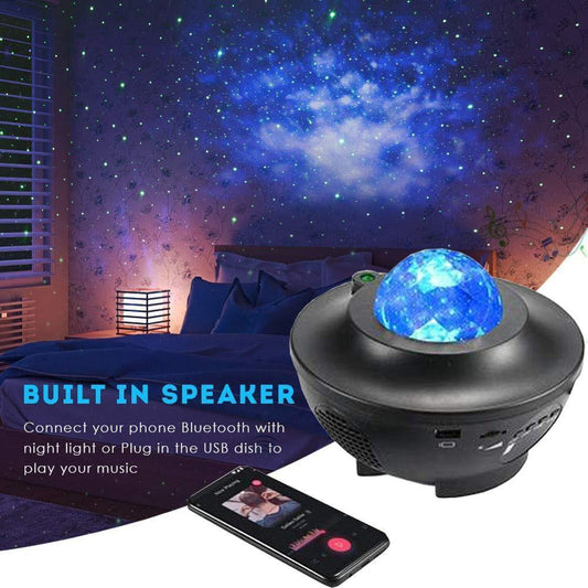 Colorful Starry Sky Galaxy Projector Nightlight Lamp With Music Bluetooth Speaker