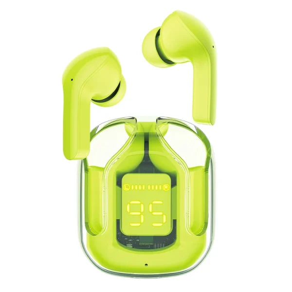 Air 31 Wireless Earbuds Transparent Bluetooth 5.3 Crystal Airpods Wireless Headset Charging Case Heavy Bass Stereo Earphones with Noise Reduction Microphone Waterproof Headphone LED Digital Display