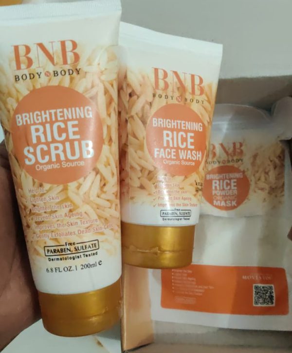 Pack Of 3 BNB Rice Extract Bright & Glow Kit Golden Cap