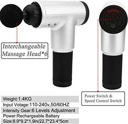 Big Deep Massager Gun 4 Kinds Of Massage Heads For Muscle Vibration Relaxation Deep Tissue Therapy