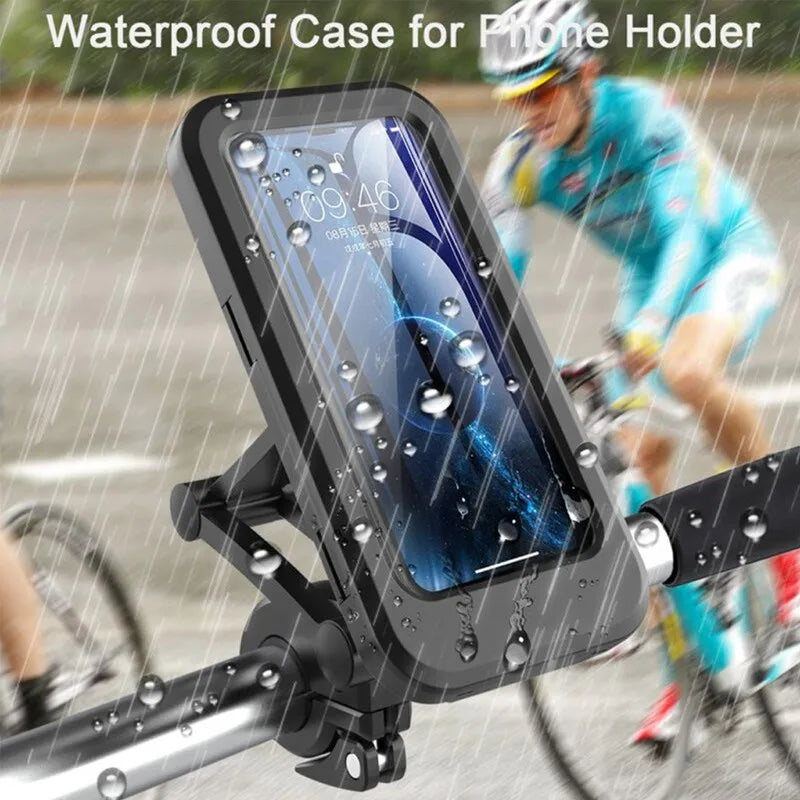 Motorcycle Phone Holder MTB Waterproof Cell Phone Holder Bike Phone Holder Rotation Electric Scooter Holder