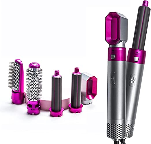 Hair Dryer Brush 5 In 1 Electric Blow Dryer Hair Comb Curling Wand Detachable Brush Kit Negative Ion Straightener Hair Curler