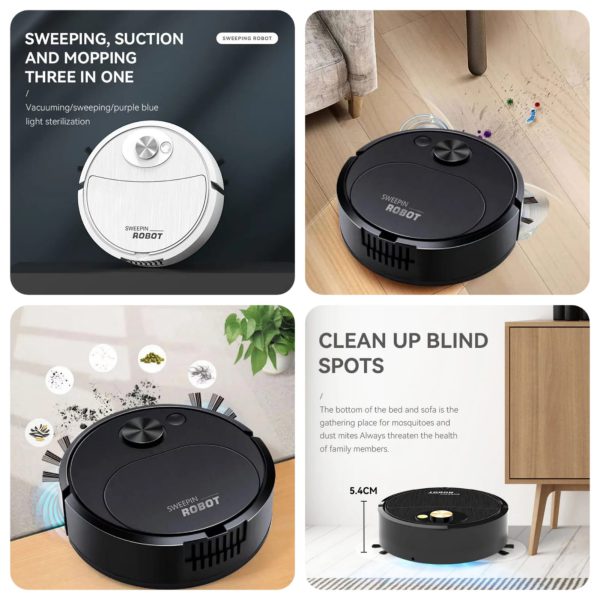 Portable Mini Wireless Smart Sweeping Robot Mopping 3 In1 Rechargeable Cleaning Machine Vacuum Cleaner For Home Office
