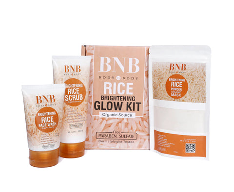 Pack Of 3 BNB Rice Extract Bright & Glow Kit Golden Cap