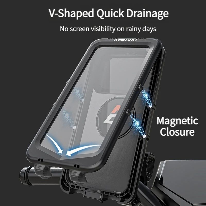 Motorcycle Phone Holder MTB Waterproof Cell Phone Holder Bike Phone Holder Rotation Electric Scooter Holder