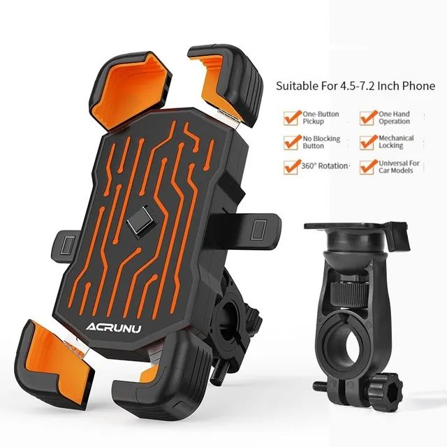 Motorcycle Phone Holder MTB Waterproof Cell Phone Holder Bike Phone Holder Rotation Electric Scooter Holder