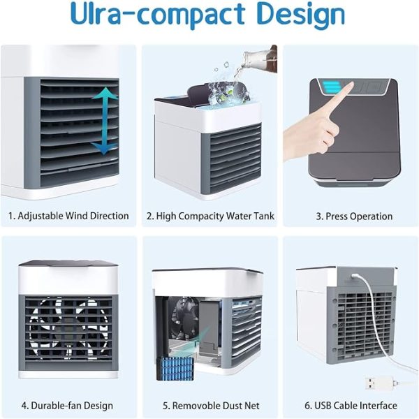 Portable Personal Air Conditioner, Mini Usb 3 In 1 Air Cooler