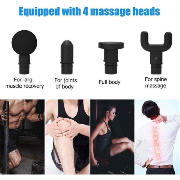 Big Deep Massager Gun 4 Kinds Of Massage Heads For Muscle Vibration Relaxation Deep Tissue Therapy