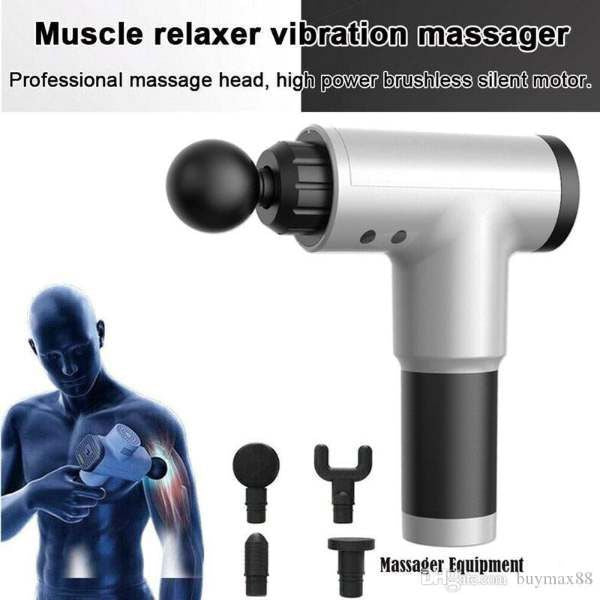 Big Deep Massager Gun 4 Kinds Of Massage Heads For Muscle Vibration Relaxation Deep Tissue Therapy