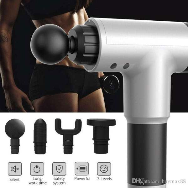 Big Deep Massager Gun 4 Kinds Of Massage Heads For Muscle Vibration Relaxation Deep Tissue Therapy