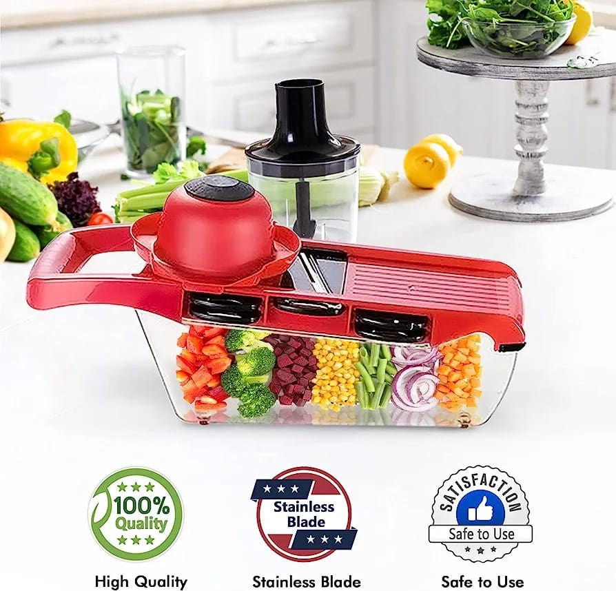 10 In 1 Mandoline Slicer Vegetable Cutter With Stainless Steel Blade Manual Potato Peeler Carrot Cheese Grater Dicer Kitchen Tool