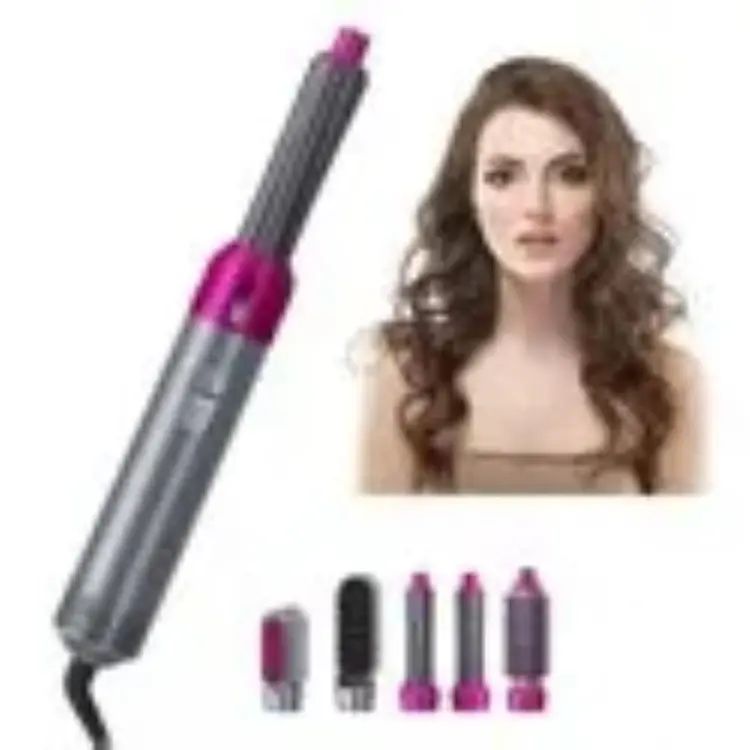 Hair Dryer Brush 5 In 1 Electric Blow Dryer Hair Comb Curling Wand Detachable Brush Kit Negative Ion Straightener Hair Curler