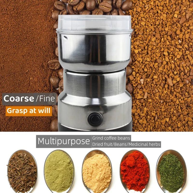 Mini Electric Grinder Stainless Steel Coffee Grinder For Coffee Beans, Spices, Masala Grinder Machine 220V