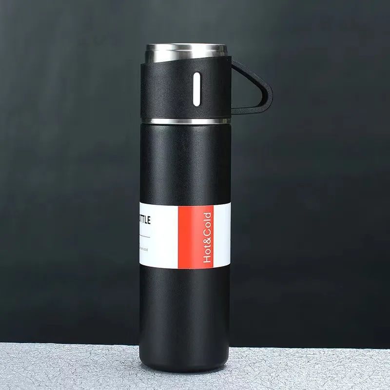 3 In 1 Vacuum Insulated Thermal Flask Set With Cup Set (random Color)