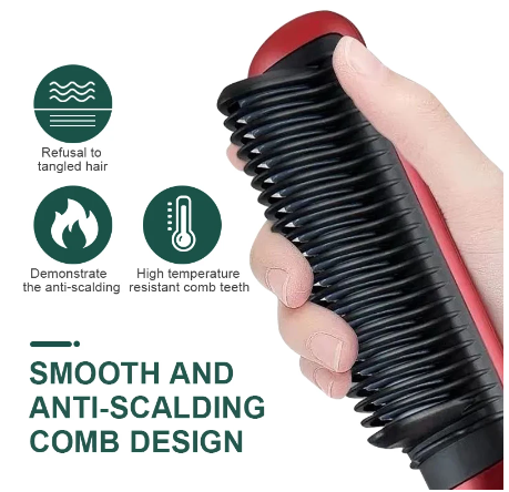 Hair Straightener Iron Brush Straight Hair Comb 2-in-1 Hair Straightener Curling Professional Styling Brush Hair Curler & Straightener For Women (random Color)